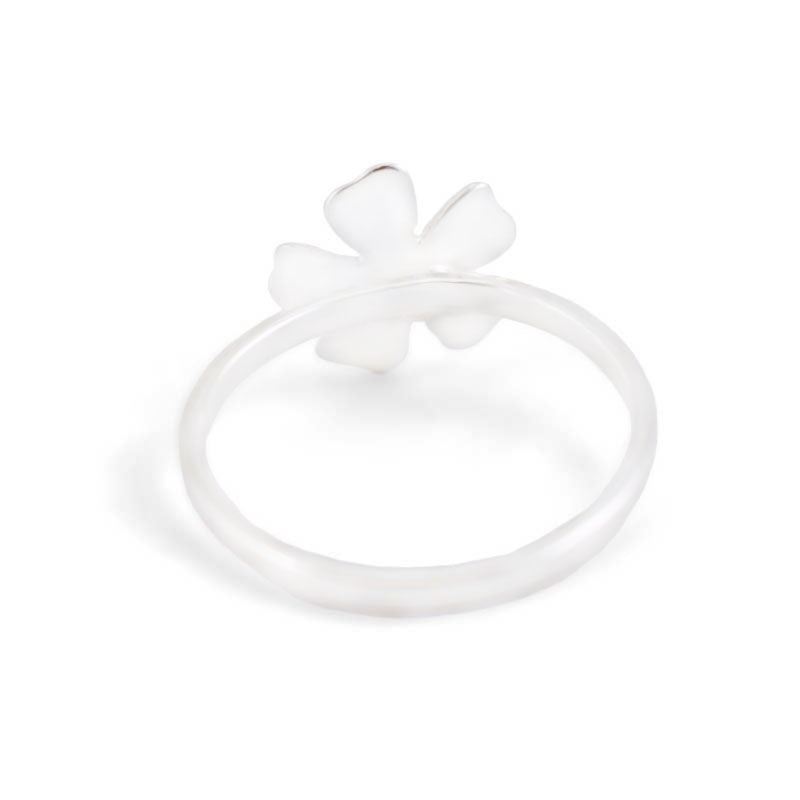 Sterling silver strawberry flower ring with 10k yellow gold accent