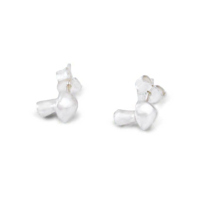 Sterling silver mushroom stud earrings | Toadstool post earrings