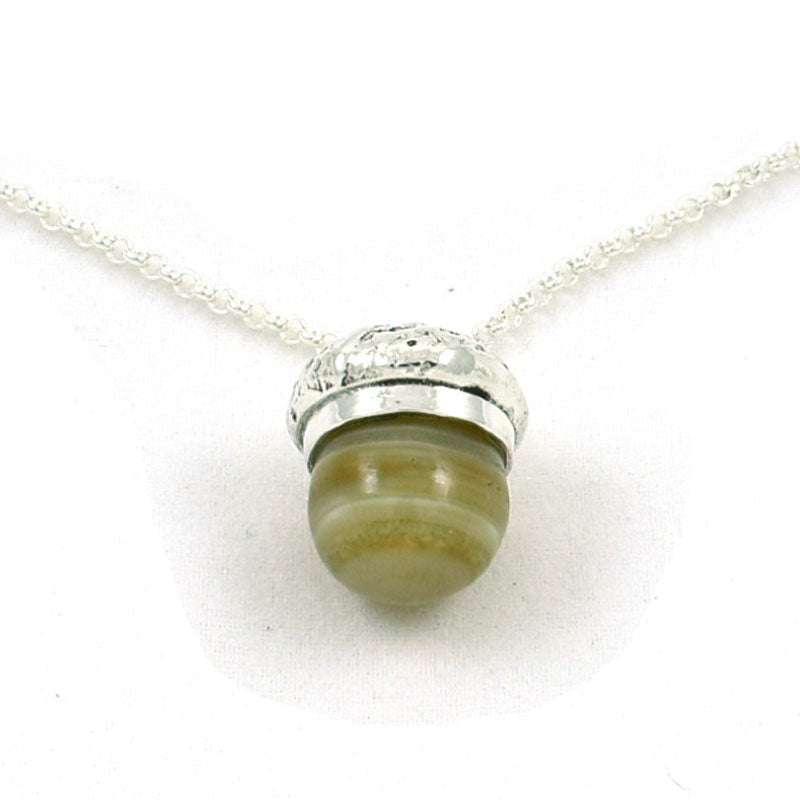 Banded Agate Acorn Necklace