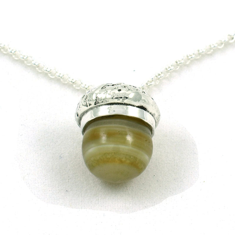 Banded Agate Acorn Necklace