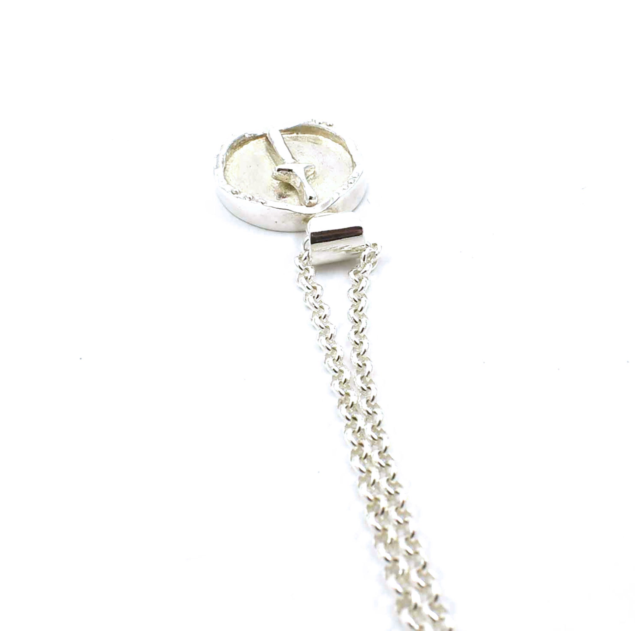 Top view of sterling silver excalibur pendant