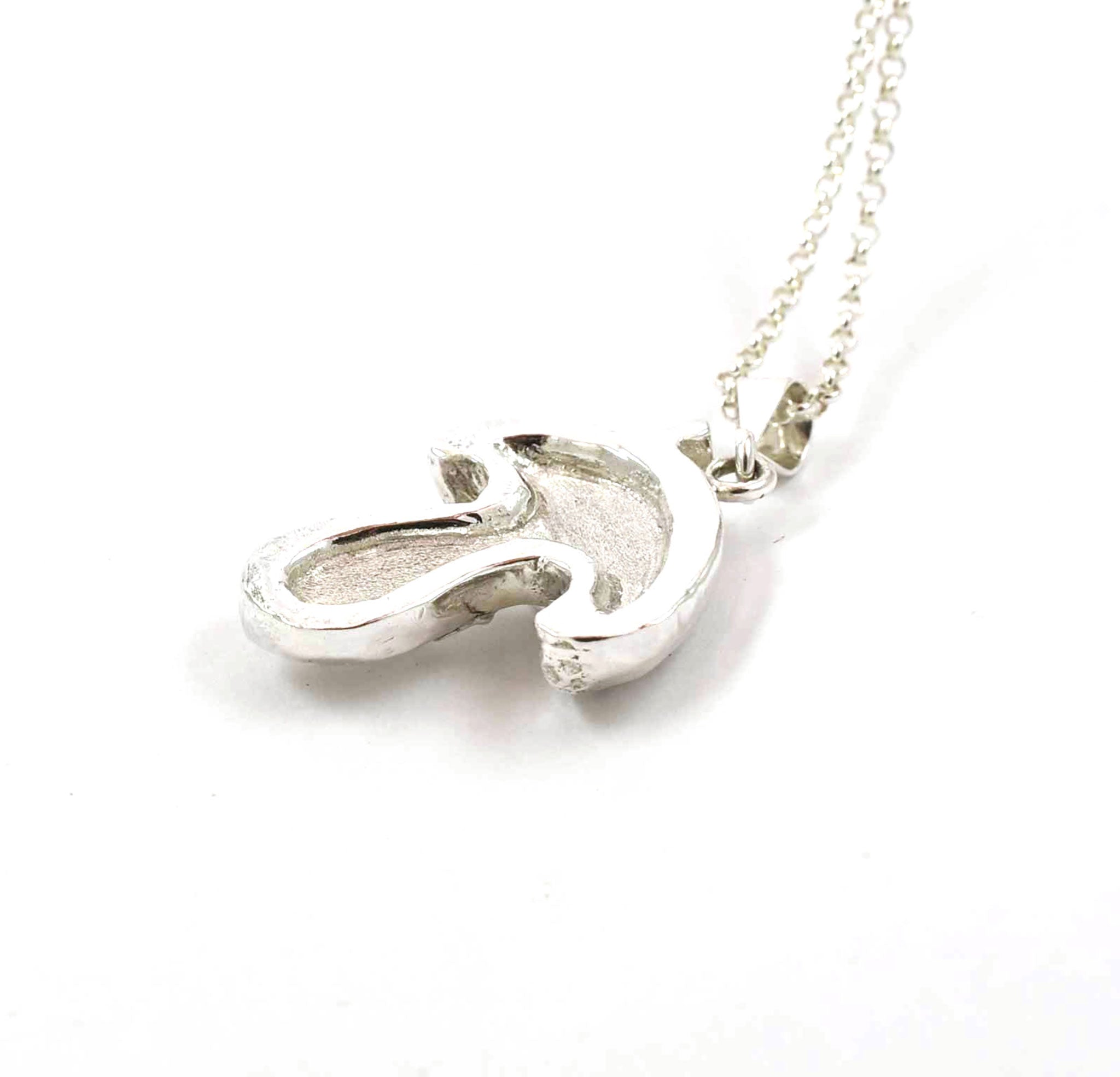 Rear view of sterling silver Faery House pendant
