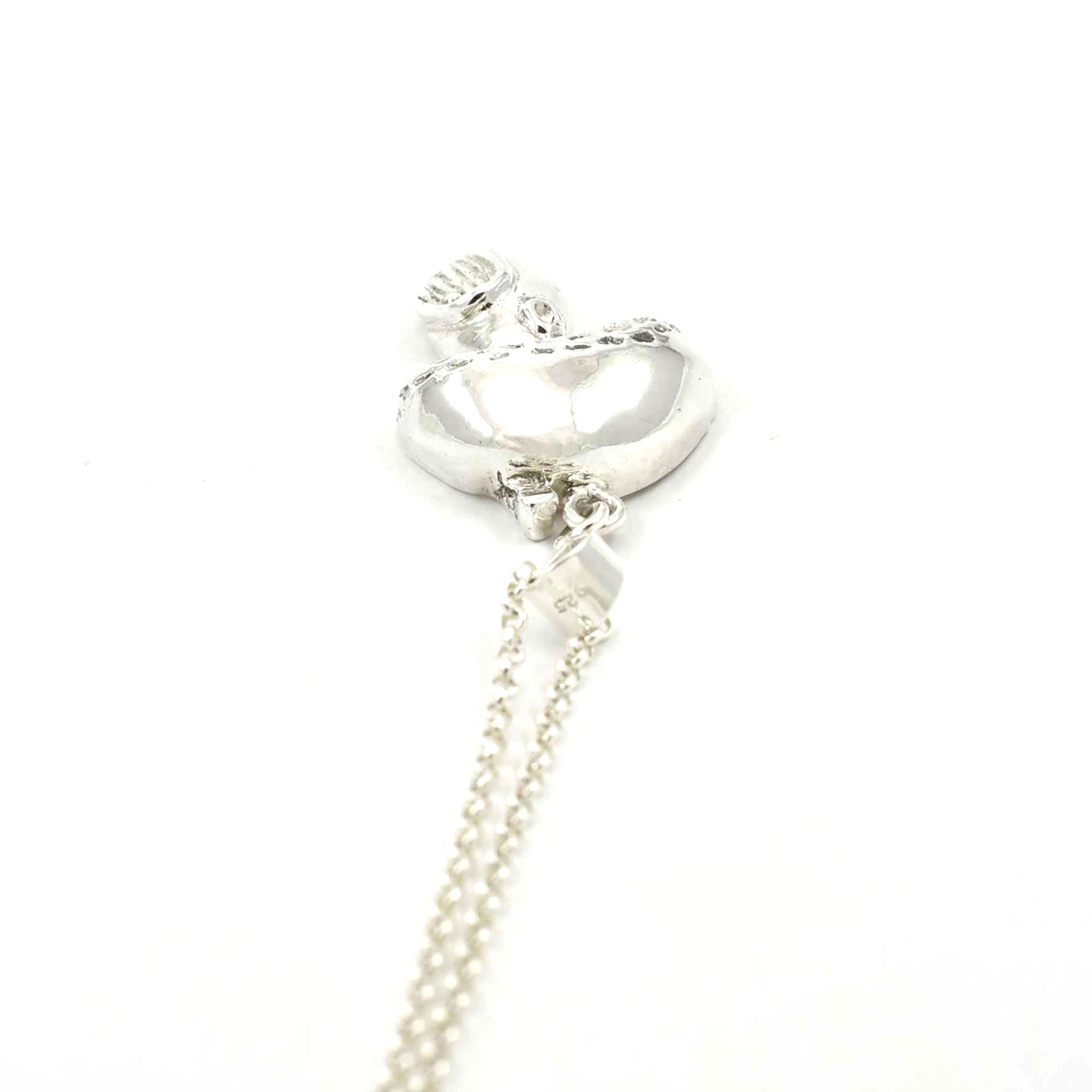 Top view of sterling silver Faery House pendant
