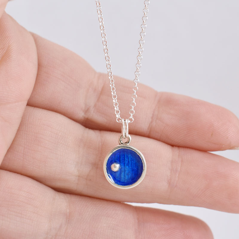 Hobbit Door Necklace with Engraved Accents - Sea Blue