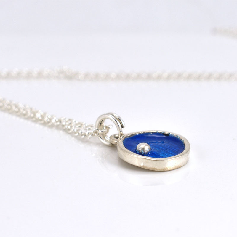 Hobbit Door Necklace with Engraved Accents - Sea Blue