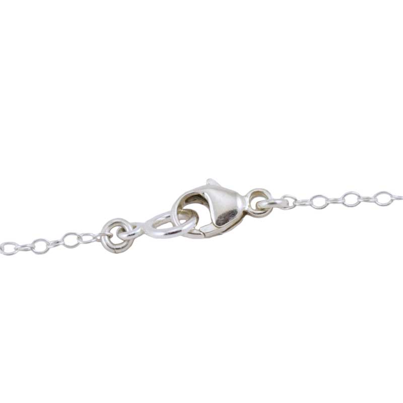 Silver and Pink Tourmaline Leaf and Flower Buds Necklace Clasp