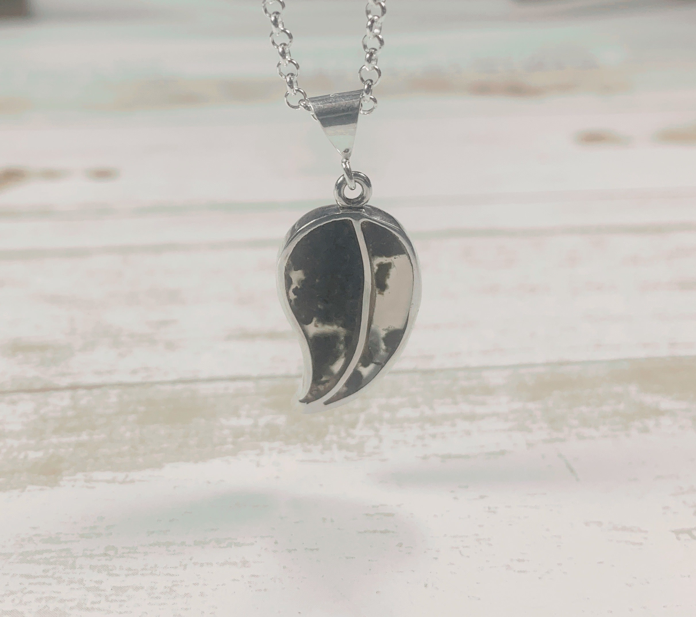 Moss Agate Leaf Pendant
