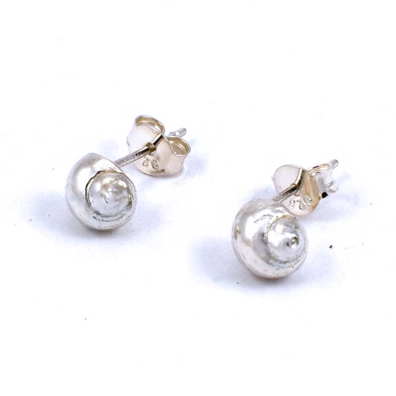 Periwinkle Seashell Stud Earrings - Sterling Silver Handmade Ocean Jewellery