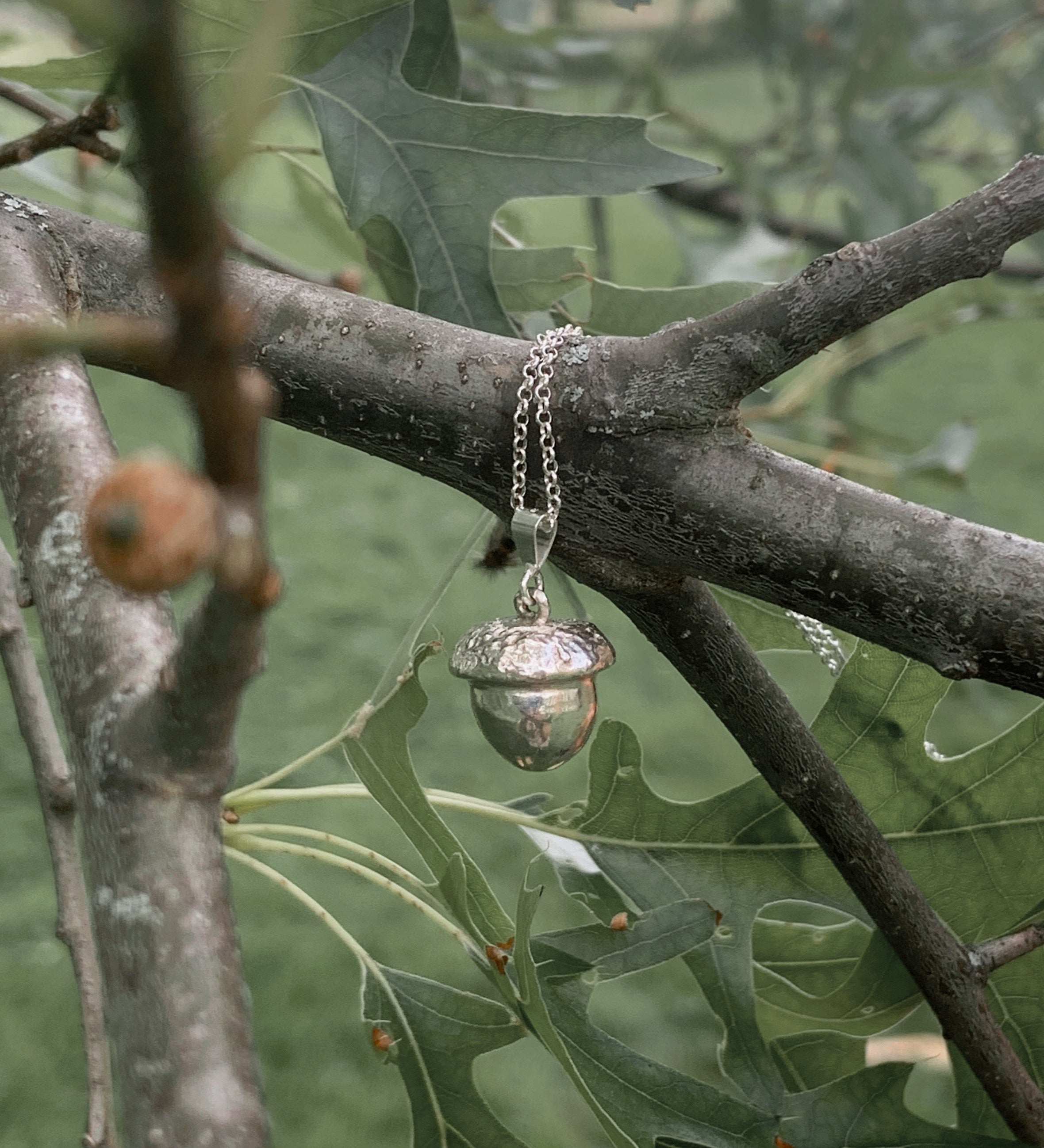 Silver Acorn Necklace
