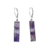 Long Rectangle Amethyst Earrings