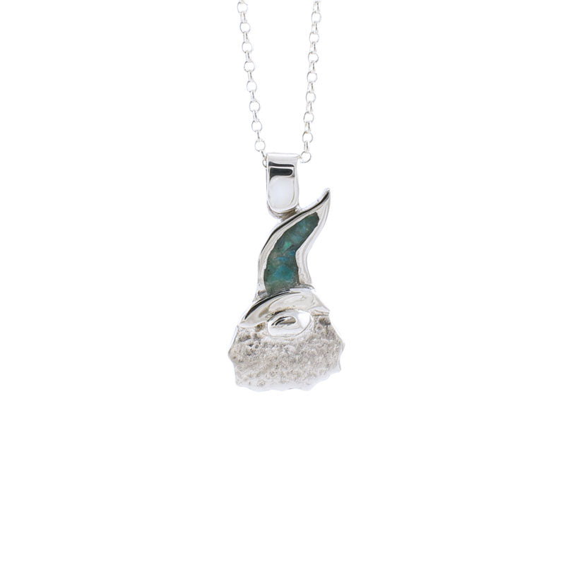 Gnome Necklace – Sterling Silver & Chrysocolla Inlay Whimsical Pendant