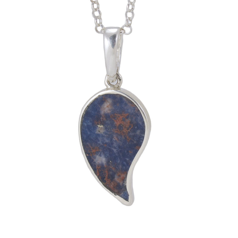 Inlay Leaf Necklace - Sodalite