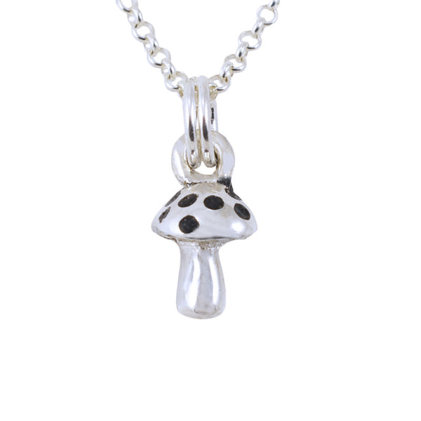 Spotty Mushroom Necklace – Sterling Silver & Enamel  display picture 1