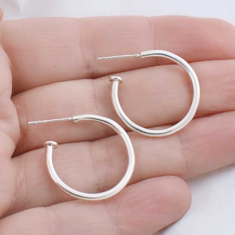 Silver Charm Hoops