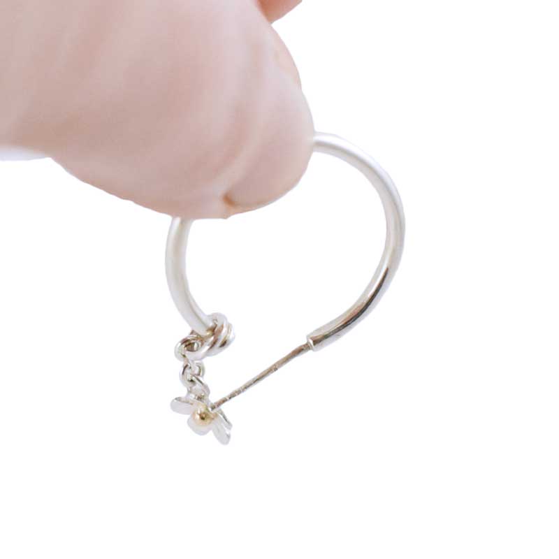Silver Charm Hoops with Daisy Charms