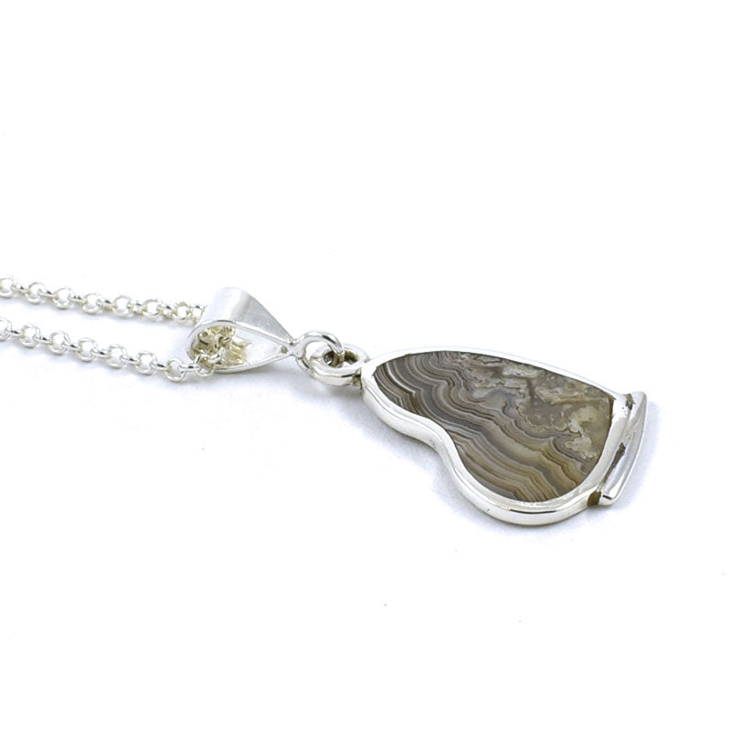 Crazy Lace Agate Gemstone Butterfly Necklace