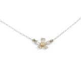 Silver and Gold Strawberry Flower Necklace