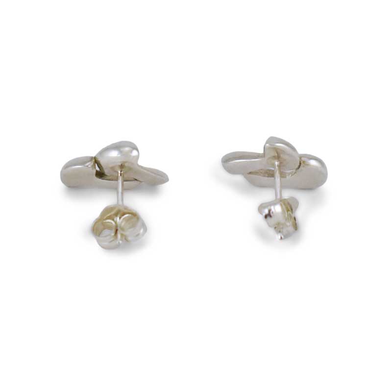 Silver Double Mushroom Stud Earrings