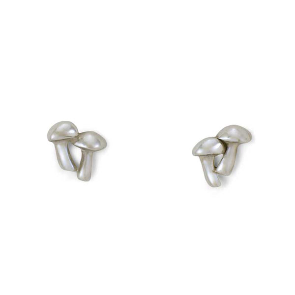 Silicone Slider Earring Backs (Mushroom) Sterling Silver (Pair)