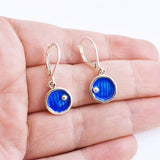 Hobbit Door Earrings with Engraved Accents - Sea Blue
