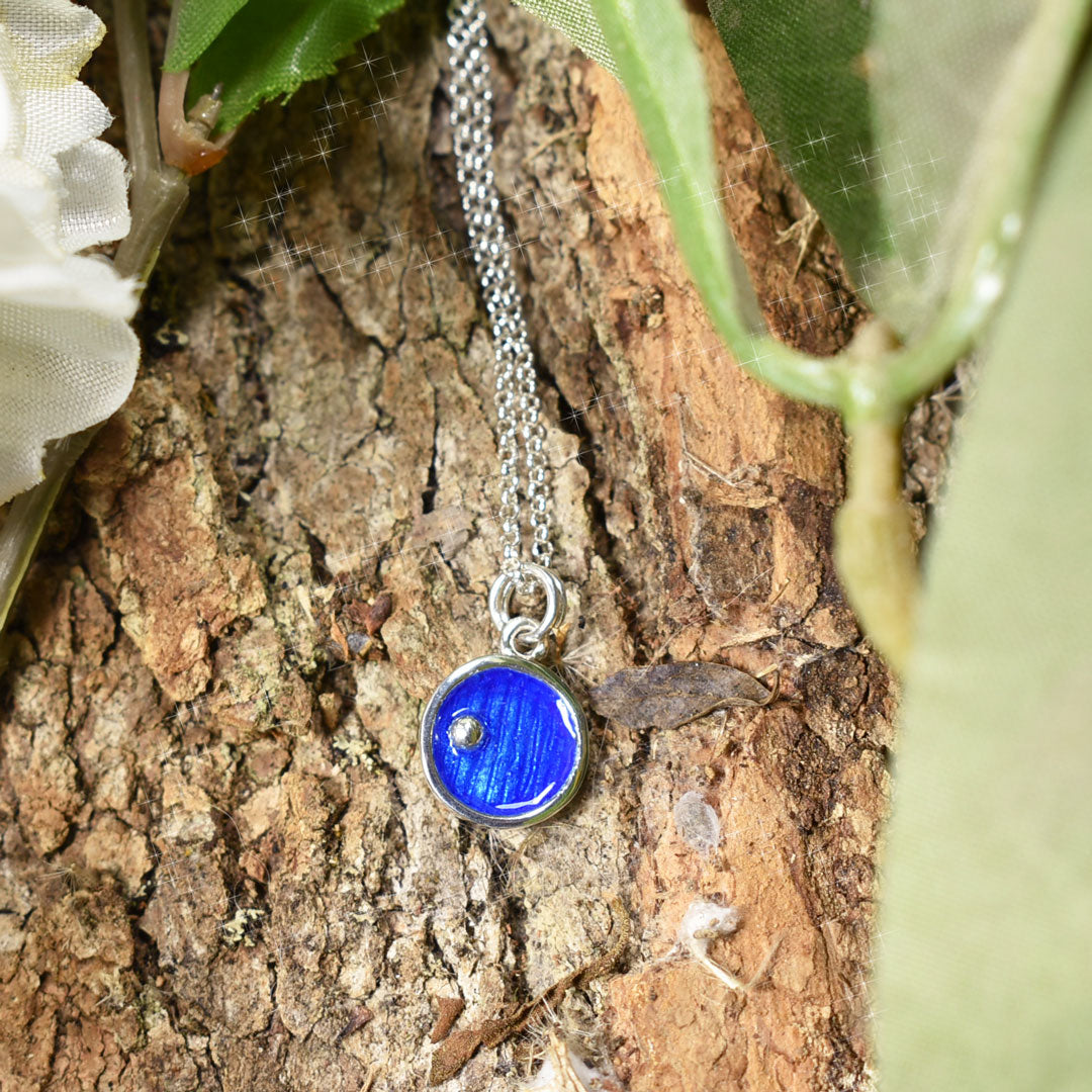Hobbit Door Necklace with Engraved Accents - Sea Blue