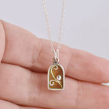 Fairy Door Necklace - Sterling Silver Fantasy Necklace - Filigree Accents