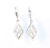 Silver Filigree Diamond Earrings
