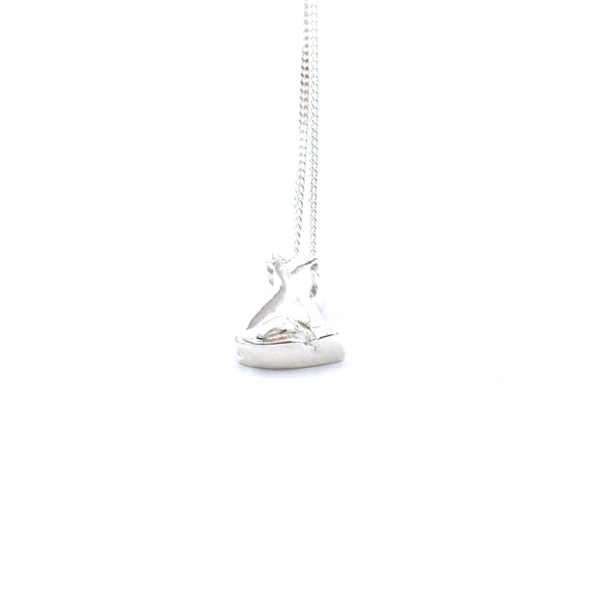 Sterling silver frog prince pendant