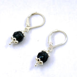 Green Lacey Faceted Pearl Drop Earrings