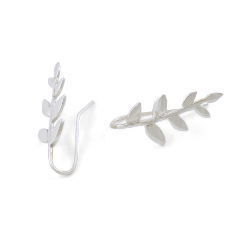 Silver Leaf Vine Climber Earrings