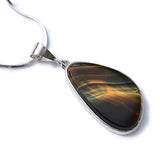 Natural Blue Hawk's Eye and Tiger Eye Necklace