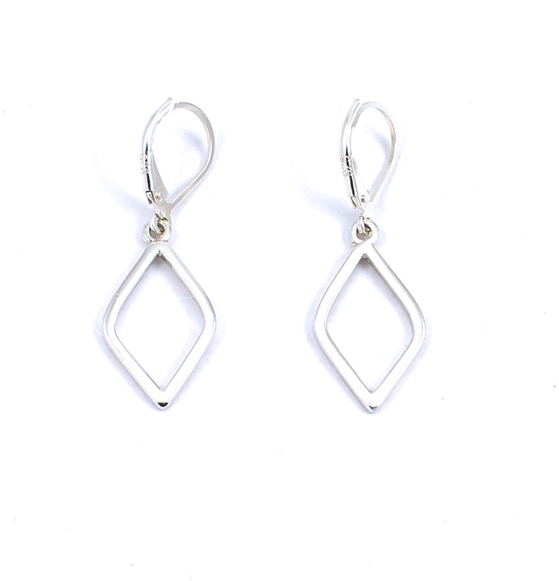 Rear view of sterling silver Rumba earrings