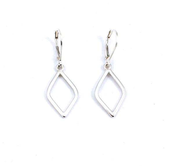 Front view of sterling silver Rumba earrings