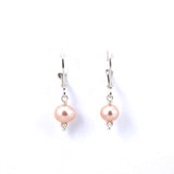 Sterling silver pink freshwater pearl drop earrings