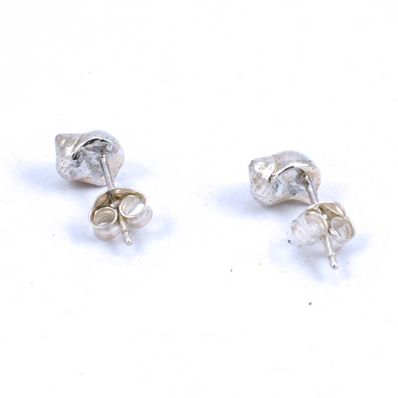 Round Periwinkle Seashell Earrings