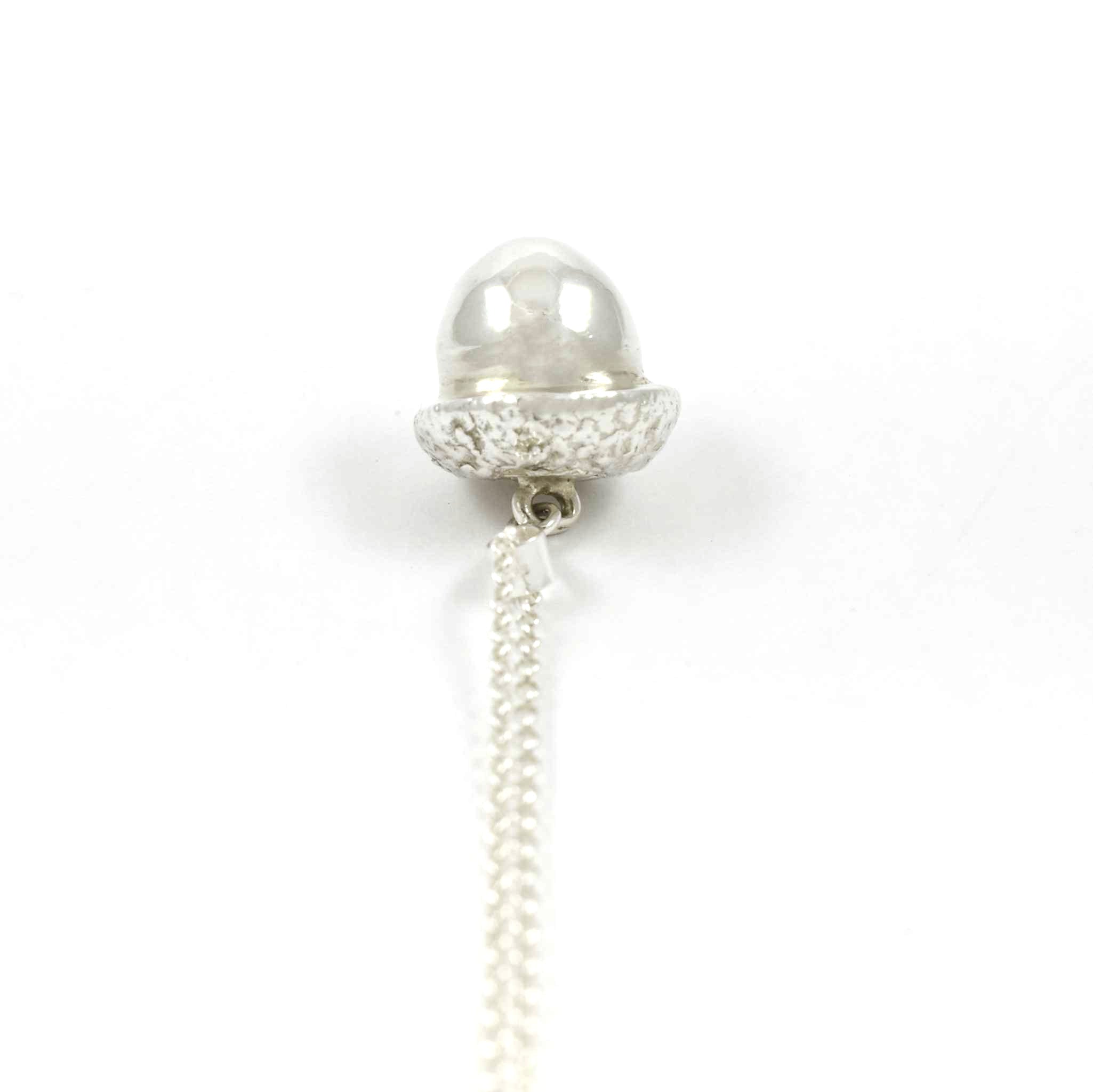 Silver Acorn Necklace Upside Down